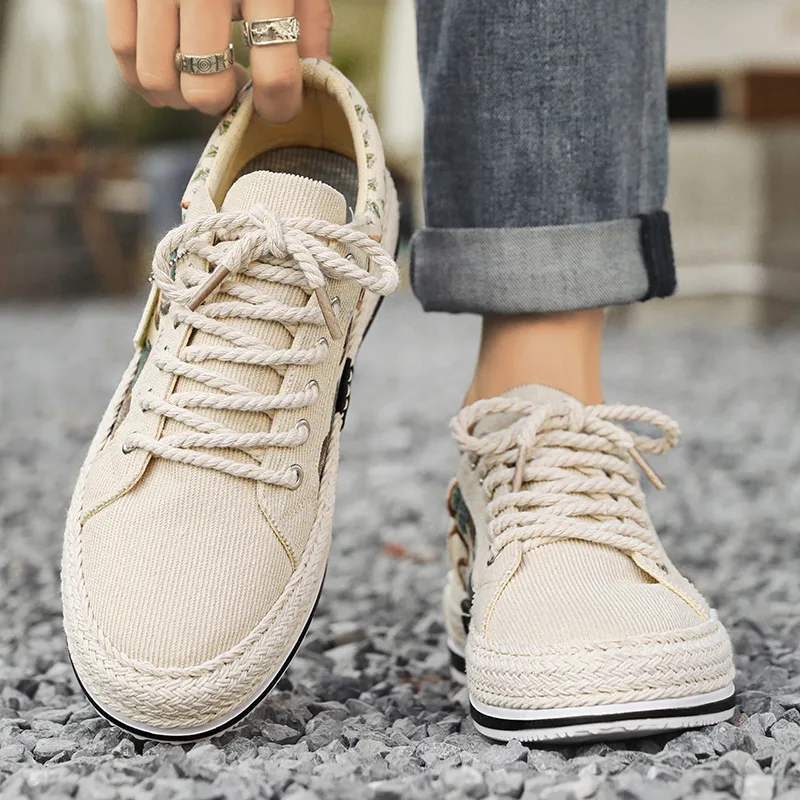 PLAY COBBLER Anti-Slip Wear-Resistant Breathable Lightweight Low-Top Canvas Shoes Men's-1