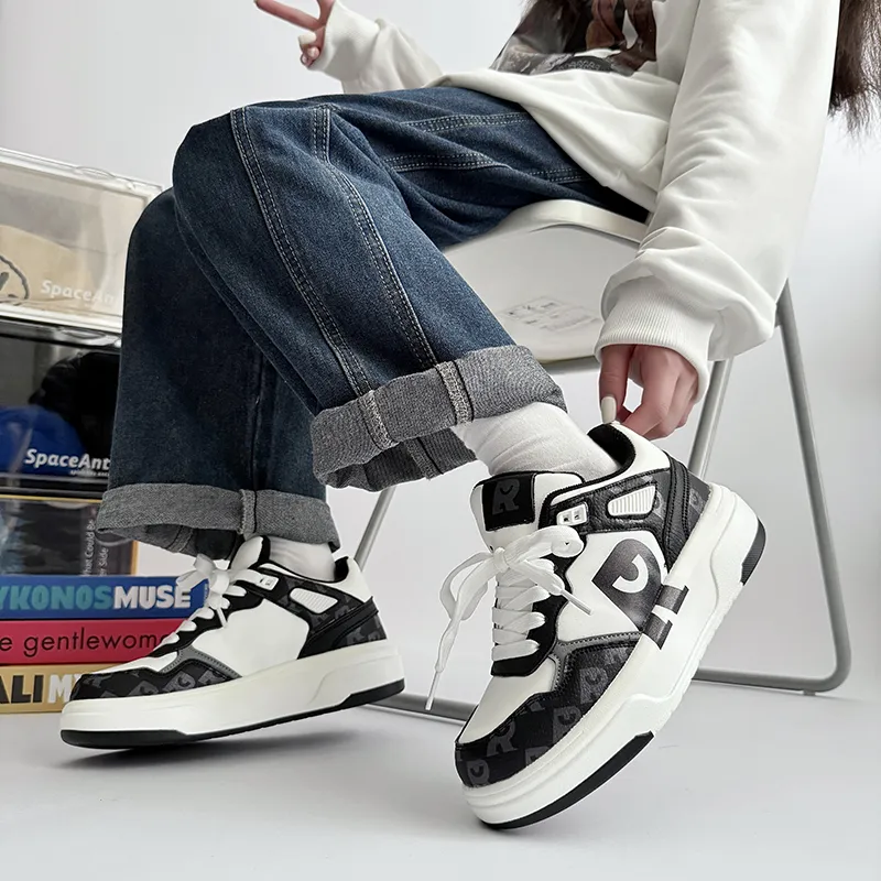 PLAY COBBLER Slip Resistant Height Increasing Low Top Skateboard Shoes Unisex-8