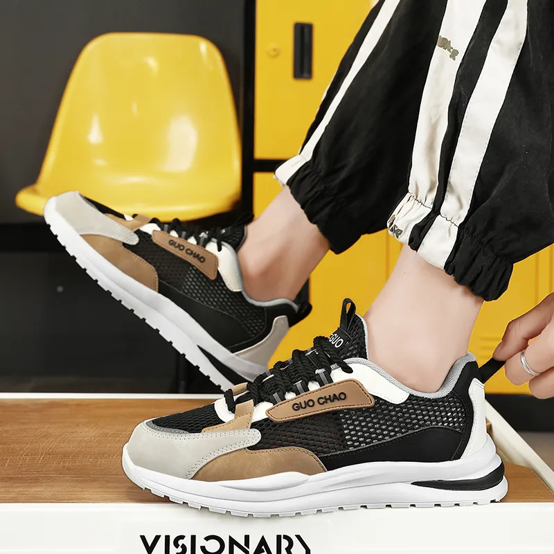 PLAY COBBLER Anti-Slip And Wear-Resistant Breathable Low-Top Chunky Sneakers Men's-2