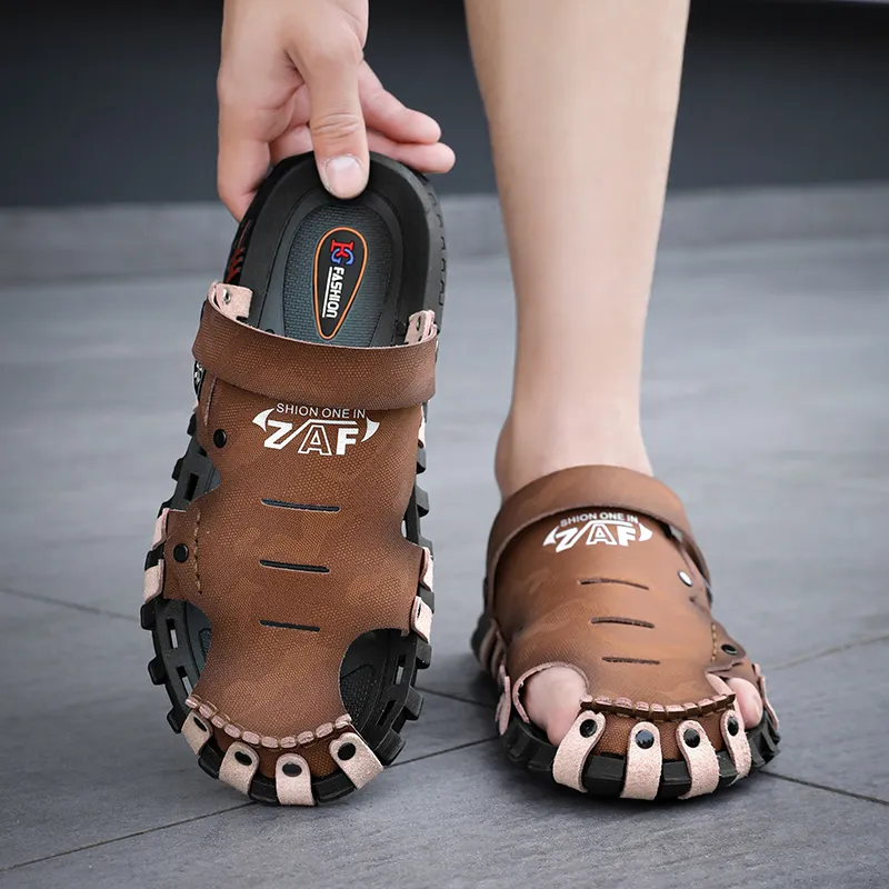 PLAY COBBLER Rubber Sole Stitching Slip Resistant Closed Toe Slippers Men's-7
