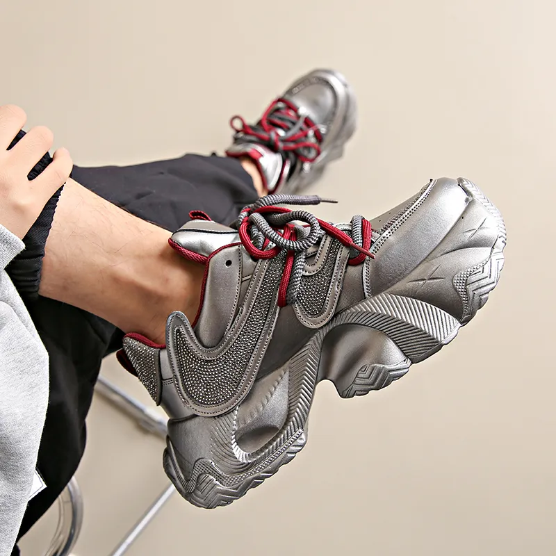PLAY COBBLER Slip Resistant Lightweight Height Increasing Low Top Chunky Sneakers Unisex-2