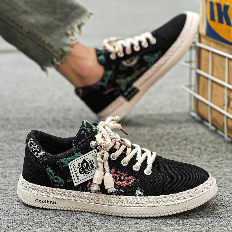 PLAY COBBLER Anti-Slip And Wear-Resistant Breathable Low-Top Canvas Shoes Men's-6