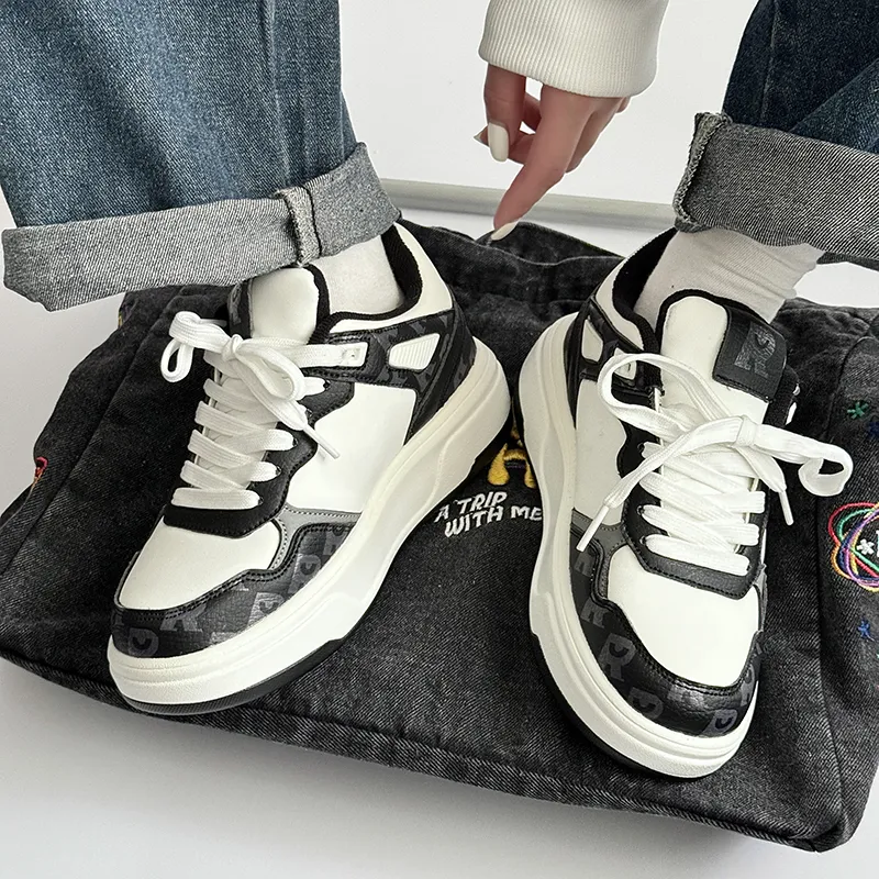 PLAY COBBLER Slip Resistant Height Increasing Low Top Skateboard Shoes Unisex-9