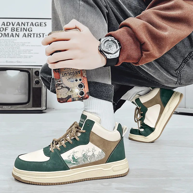 PLAY COBBLER Anti-Slip Wear-Resistant High-Top Skateboard Shoes Unisex-3