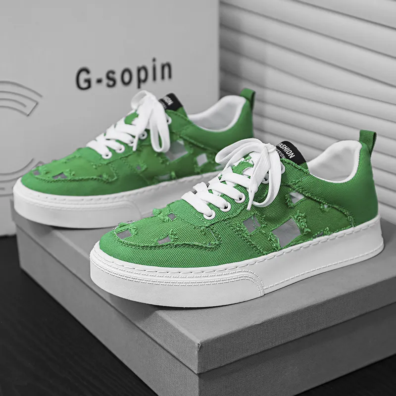 PLAY COBBLER Anti Slip And Wear Resistant Breathable Low Top Canvas Shoes Men's-8