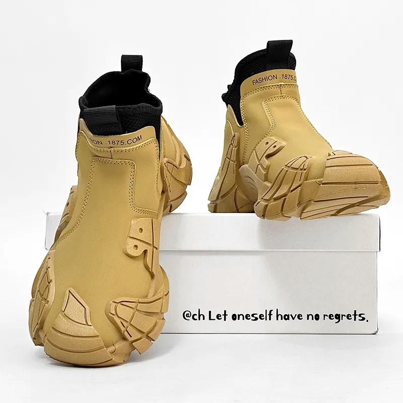 PLAY COBBLER Ankle Boots Men Black/Camel-5