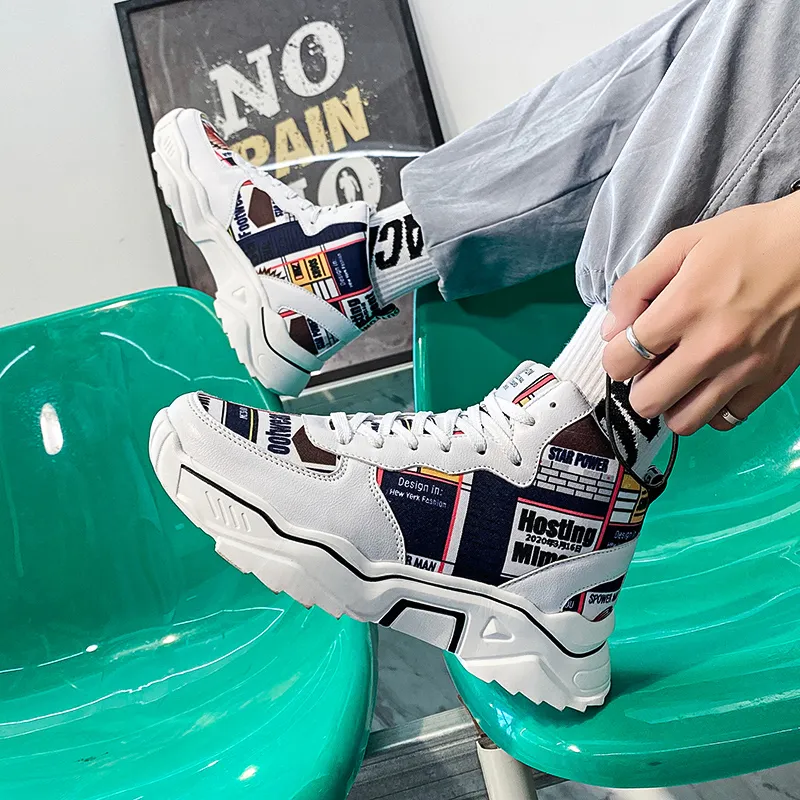 PLAY COBBLER Coverage Warm Slip-Resistant Cushioning Wear-Resistant High-Top Skateboard Shoes Unisex-13