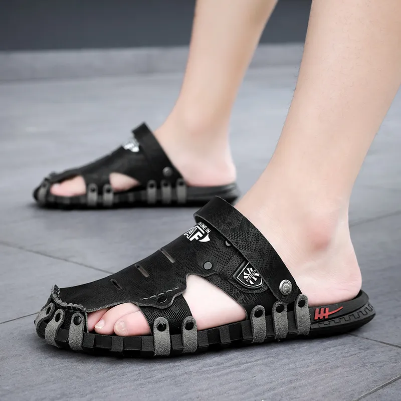PLAY COBBLER Rubber Sole Stitching Slip Resistant Closed Toe Slippers Men's-3