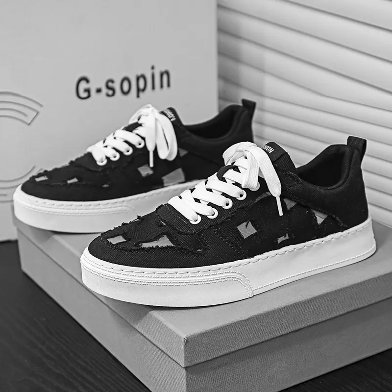 PLAY COBBLER Anti Slip And Wear Resistant Breathable Low Top Canvas Shoes Men's-5