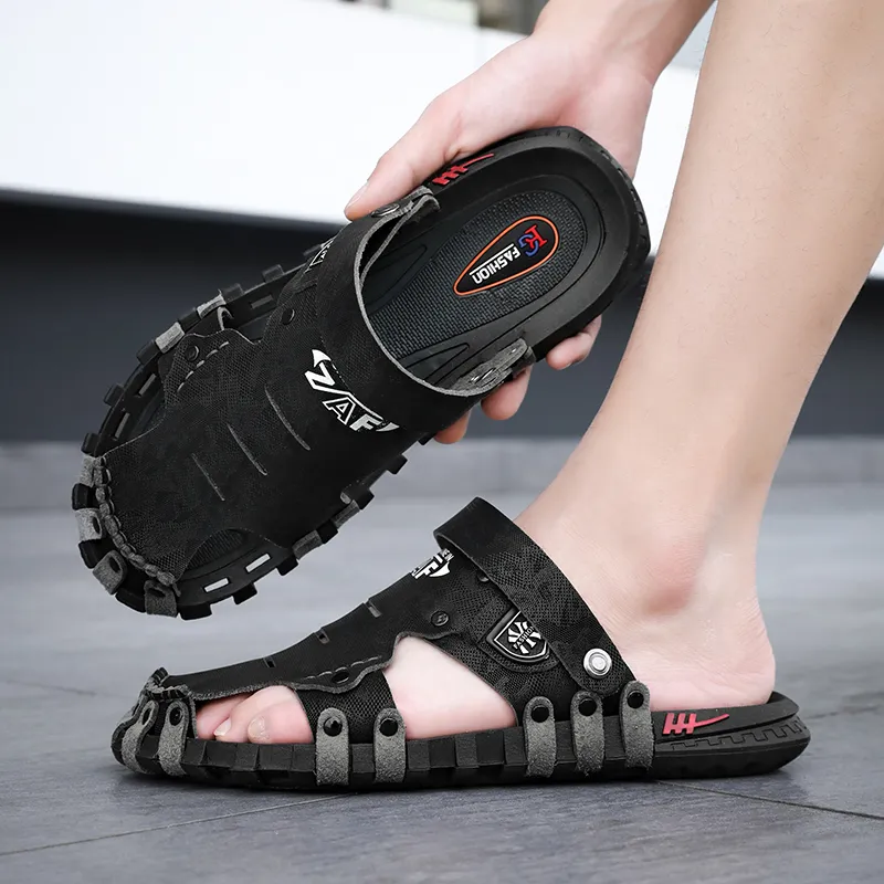 PLAY COBBLER Rubber Sole Stitching Slip Resistant Closed Toe Slippers Men's-1