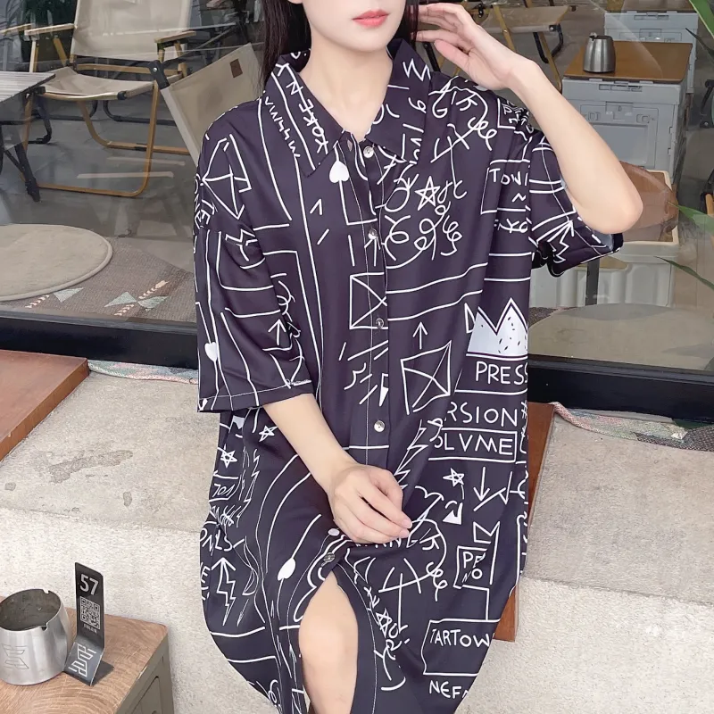 Good Fortune Nightgown Women's Black-1