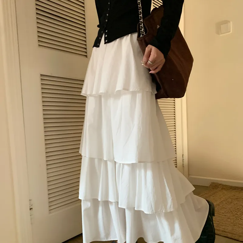 YUMOMO STAR Casual Long Skirts Women's Fairy White-3