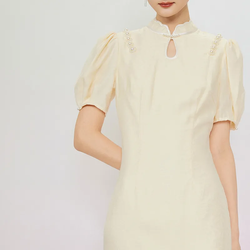 JINYE ORIENTAL Cheongsams Women's Elegant Yellow-2