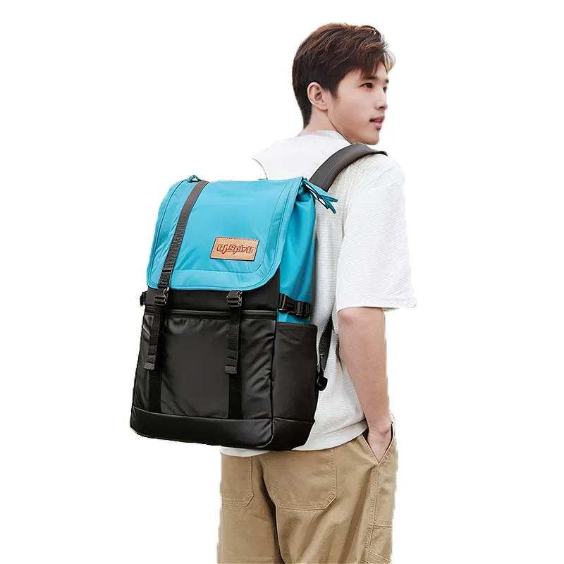 DJ.SPIRIT Nylon Backpack Regular Men's Black Blue-1