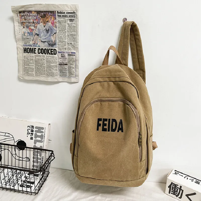 DJ.SPIRIT Canvas Backpack Regular Unisex Navy Blue-7