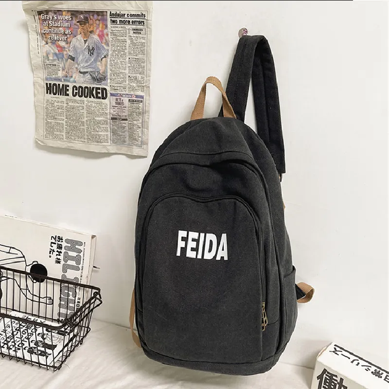 DJ.SPIRIT Canvas Backpack Regular Unisex Navy Blue-3