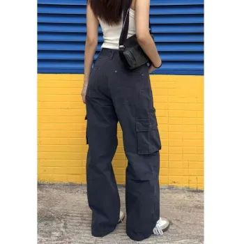 ZMHT Casual Pants Unisex Navy Blue