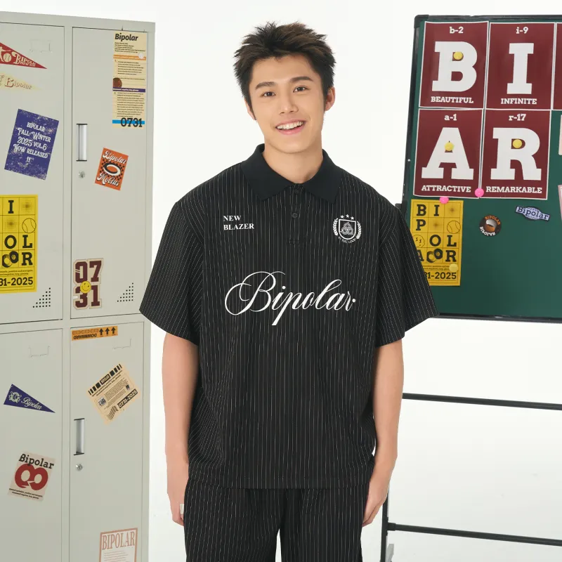 BIPOLAR Polo Shirts Unisex Black-3