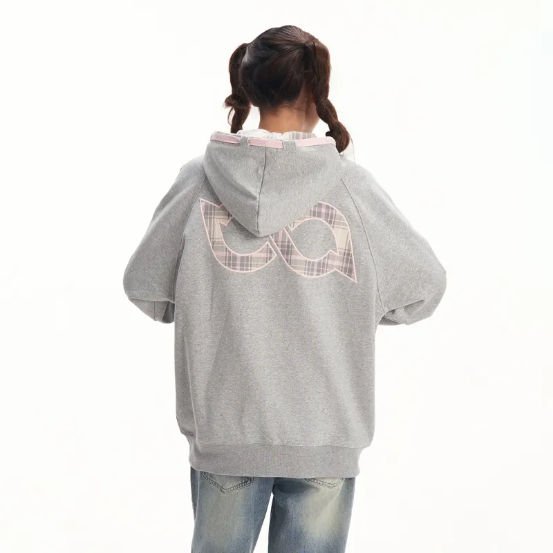 BIPOLAR Sweatshirt Jacket Unisex Light Heather Gray, Heather Gray, Black-4
