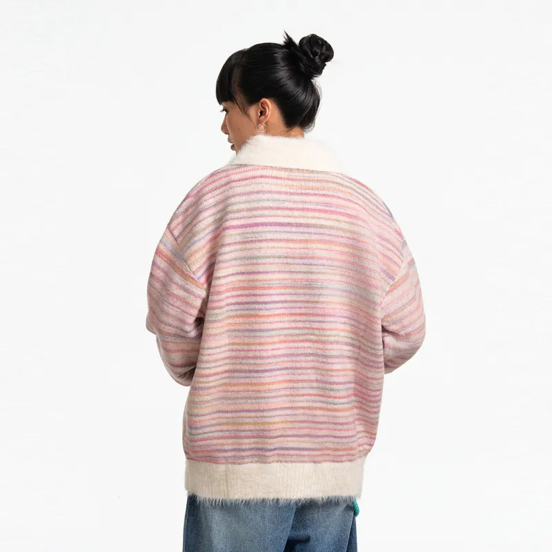 BIPOLAR POLO Sweater Unisex Colorful Striped Blue-3