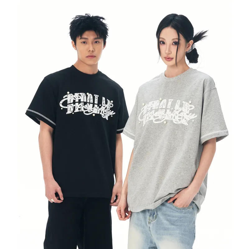 BIPOLAR Summer Men's American Vintage Hip Hop Street Style Trendy Loose Fit 100% Cotton T Shirt Unisex-5