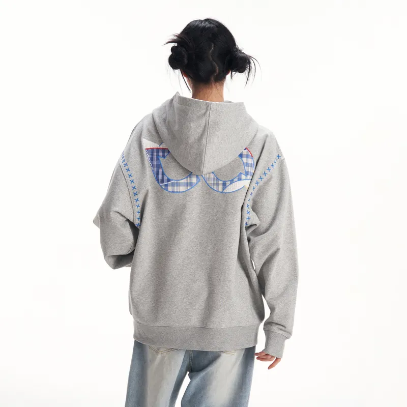 BIPOLAR Sweatshirt Unisex Heather Gray Navy Blue-2