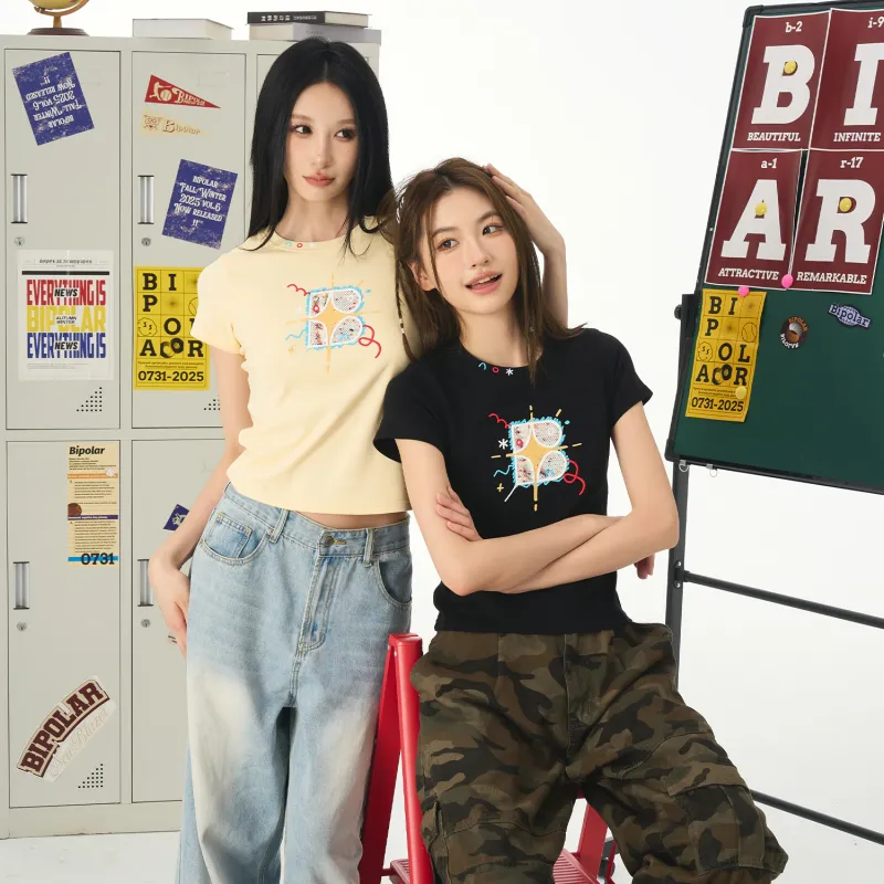 BIPOLAR Set in Sleeve T Shirt Women's-9