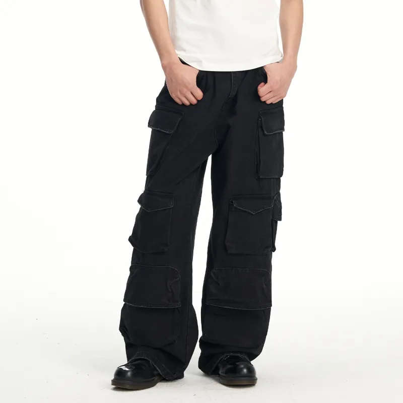 BIPOLAR Urban Techwear Cargo Pants Unisex Black-3