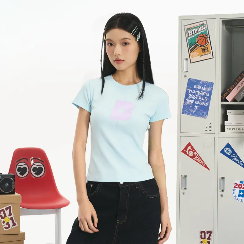 BIPOLAR Drop Shoulder Sleeve Short Sleeved T Shirt Women's-18