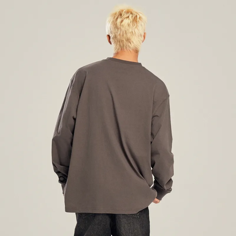 BIPOLAR Long Sleeved T Shirt Unisex White/Dark Gray/Black/Pink/Light Yellow/Light Blue/Light Green-4