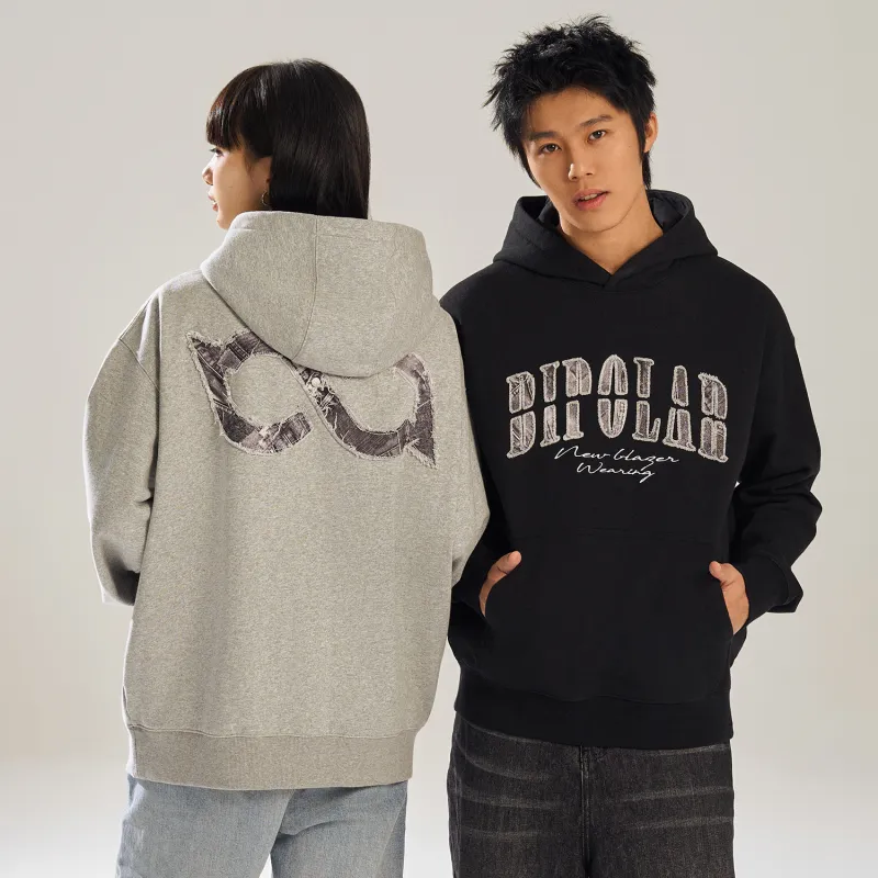 BIPOLAR Hoodie Unisex Heather Gray Black-2