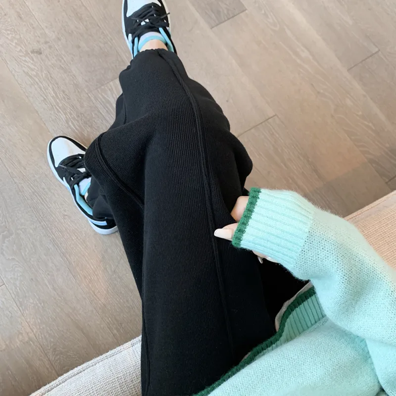 Muzi Knitted Sports Pants Women's-13