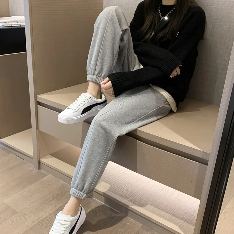 Muzi Knitted Sports Pants Women's-5