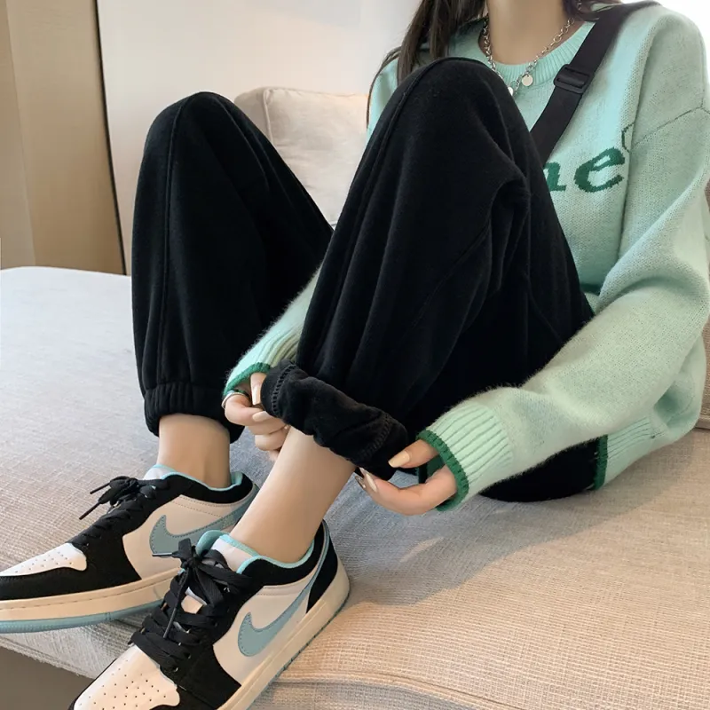 Muzi Knitted Sports Pants Women's-11