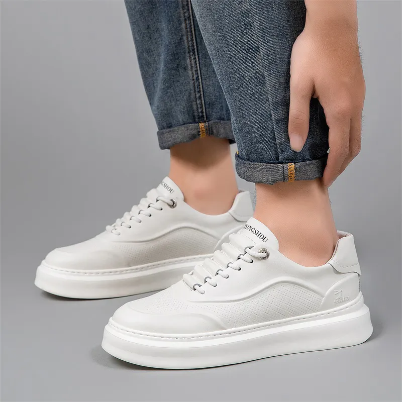 Kangaroo Head Wear Resistant Low Top Skateboard Shoes Men's White-5