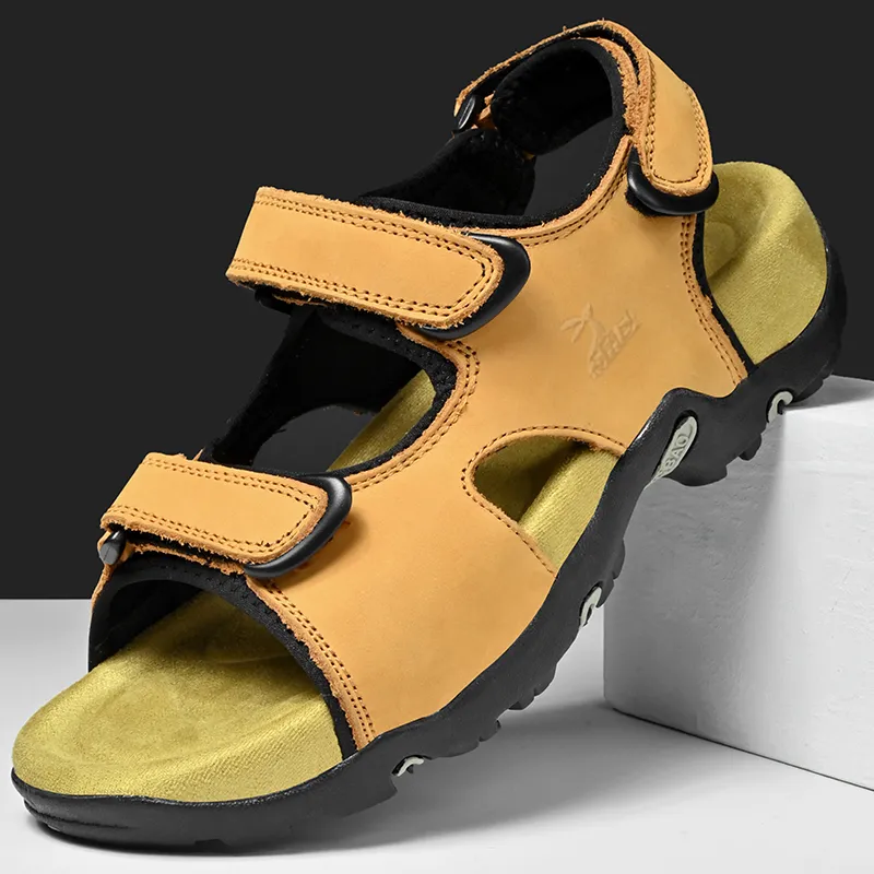 Kangaroo Head Beach Sandals Men's Khaki-1