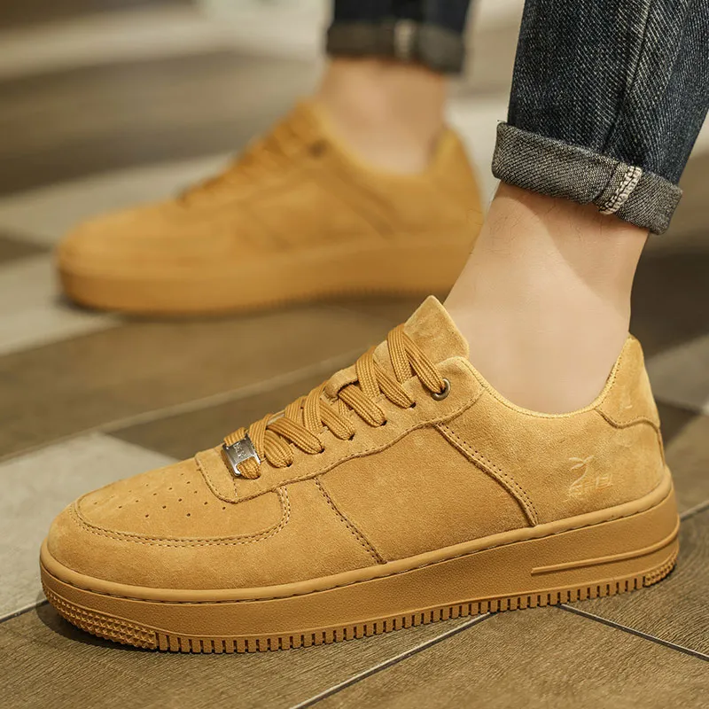 Kangaroo Head Wear Resistant Low Top Skateboard Shoes Unisex Yellow-7