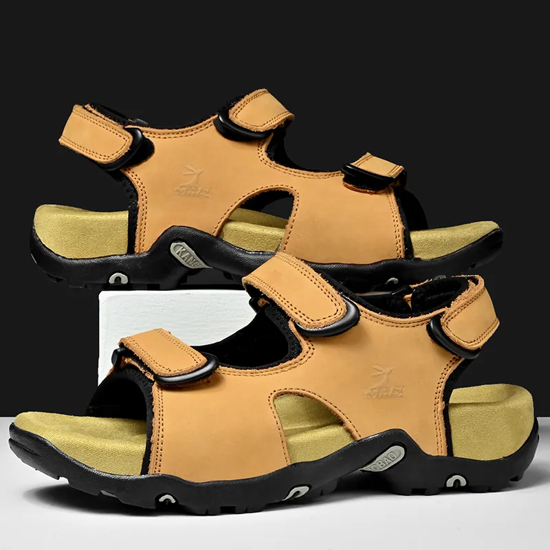 Kangaroo Head Beach Sandals Men's Khaki-2