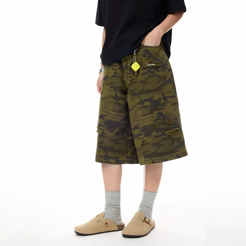 COLDSTONE Denim Shorts Unisex Camouflage-2