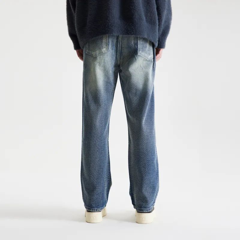 COLDSTONE Dragon Scale Pattern Jeans Unisex-6