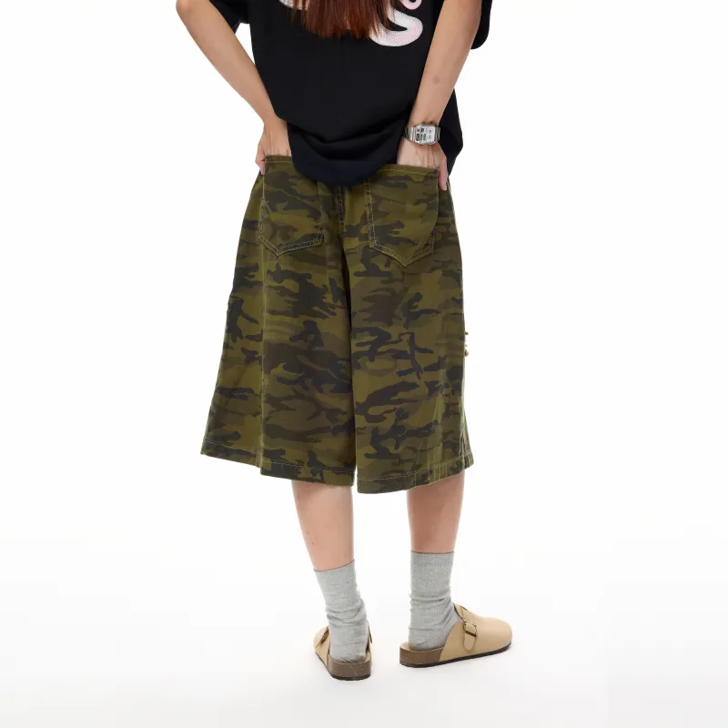 COLDSTONE Denim Shorts Unisex Camouflage-4
