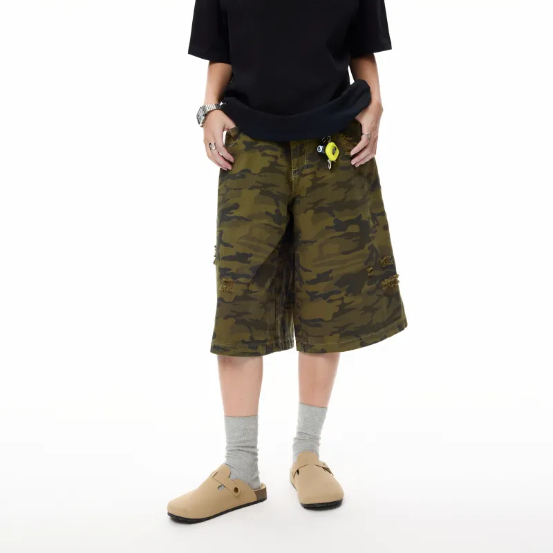 COLDSTONE Denim Shorts Unisex Camouflage-3