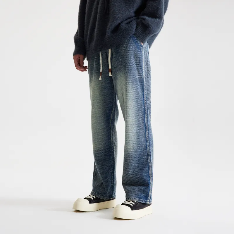 COLDSTONE Dragon Scale Pattern Jeans Unisex-3