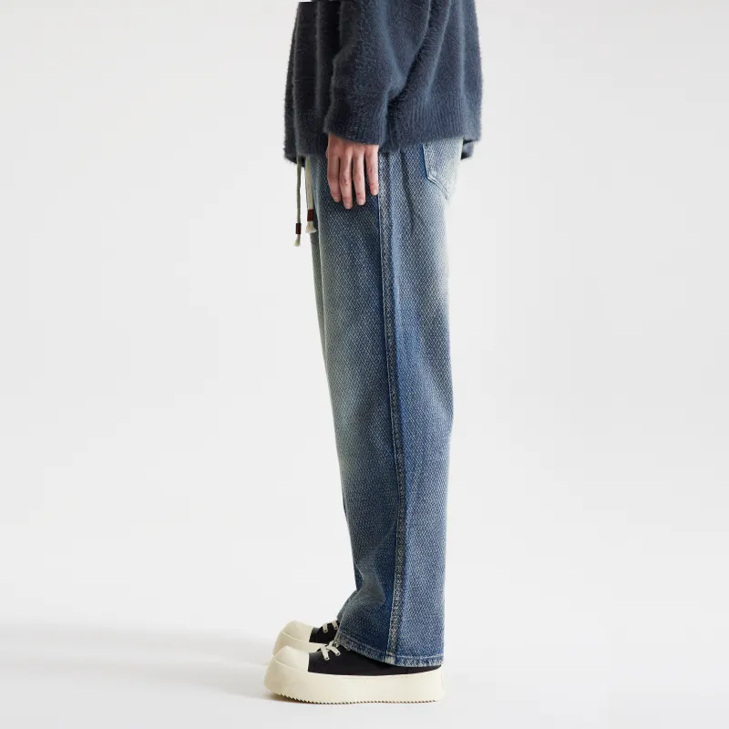 COLDSTONE Dragon Scale Pattern Jeans Unisex-4