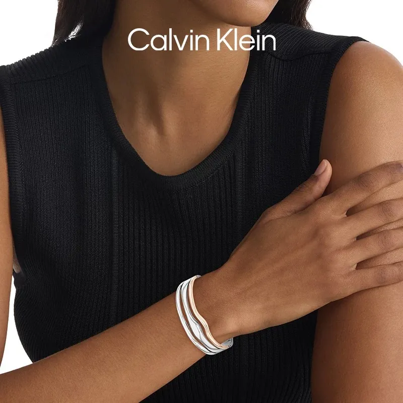 CALVIN KLEIN Wind Style Collection Steel Bangles Women's-2