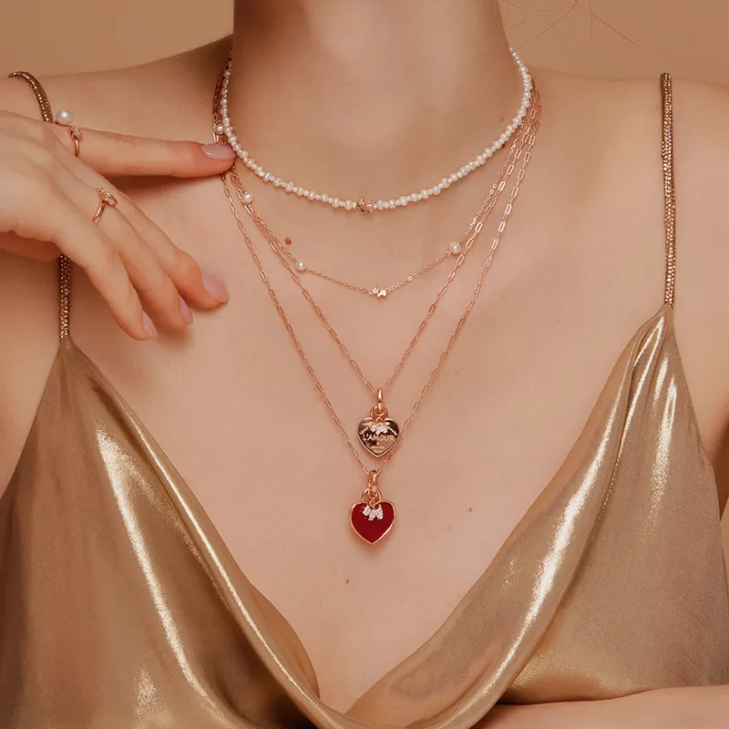 Agatha 925 Sterling Silver With Zirconia Layering Necklaces Unisex-8