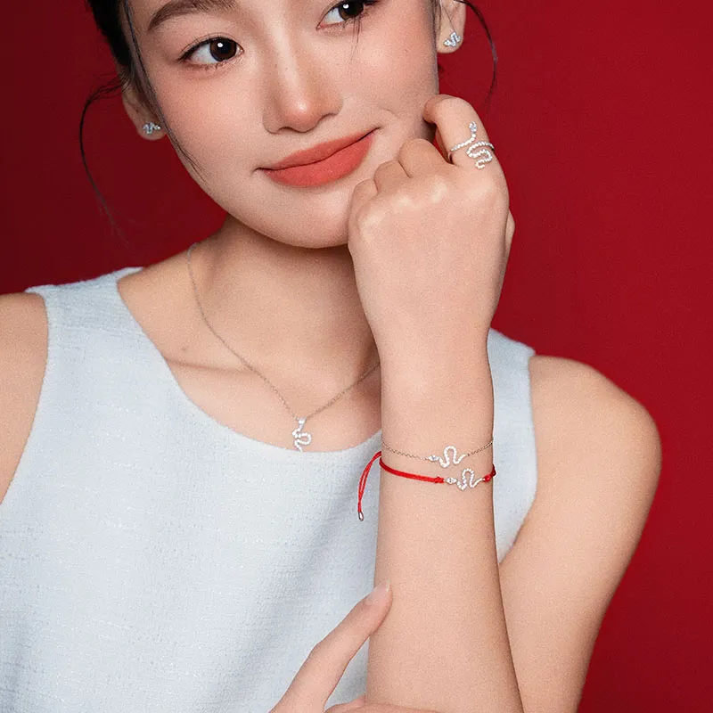 Agatha 925 Sterling Silver Red String Bracelet Unisex Red-3