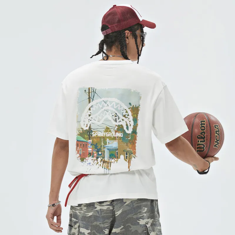 SPRAYGROUND Crew Neck Short Sleeved T Shirts Unisex-5