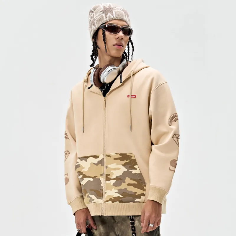 SPRAYGROUND Hooded Zip Closure Sweatshirt Unisex-14