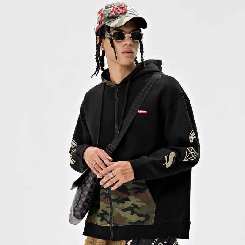 SPRAYGROUND Hooded Zip Closure Sweatshirt Unisex-9